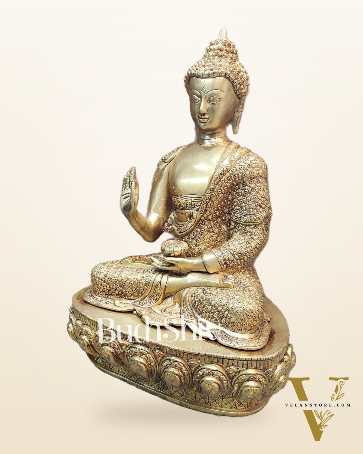 Superfine Brass Buddha Statue | Abhaya Mudra | 16 inches