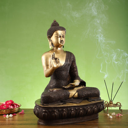 Superfine Brass Buddha Statue | Abhaya Mudra | 21 inch