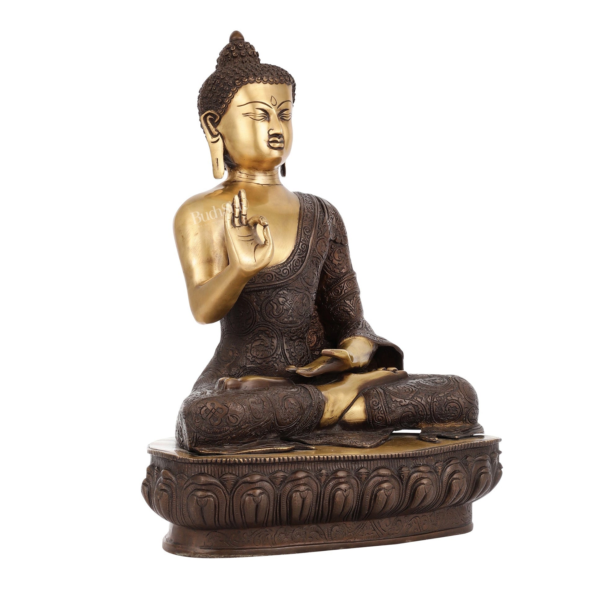Superfine Brass Buddha Statue | Abhaya Mudra | 21 inch