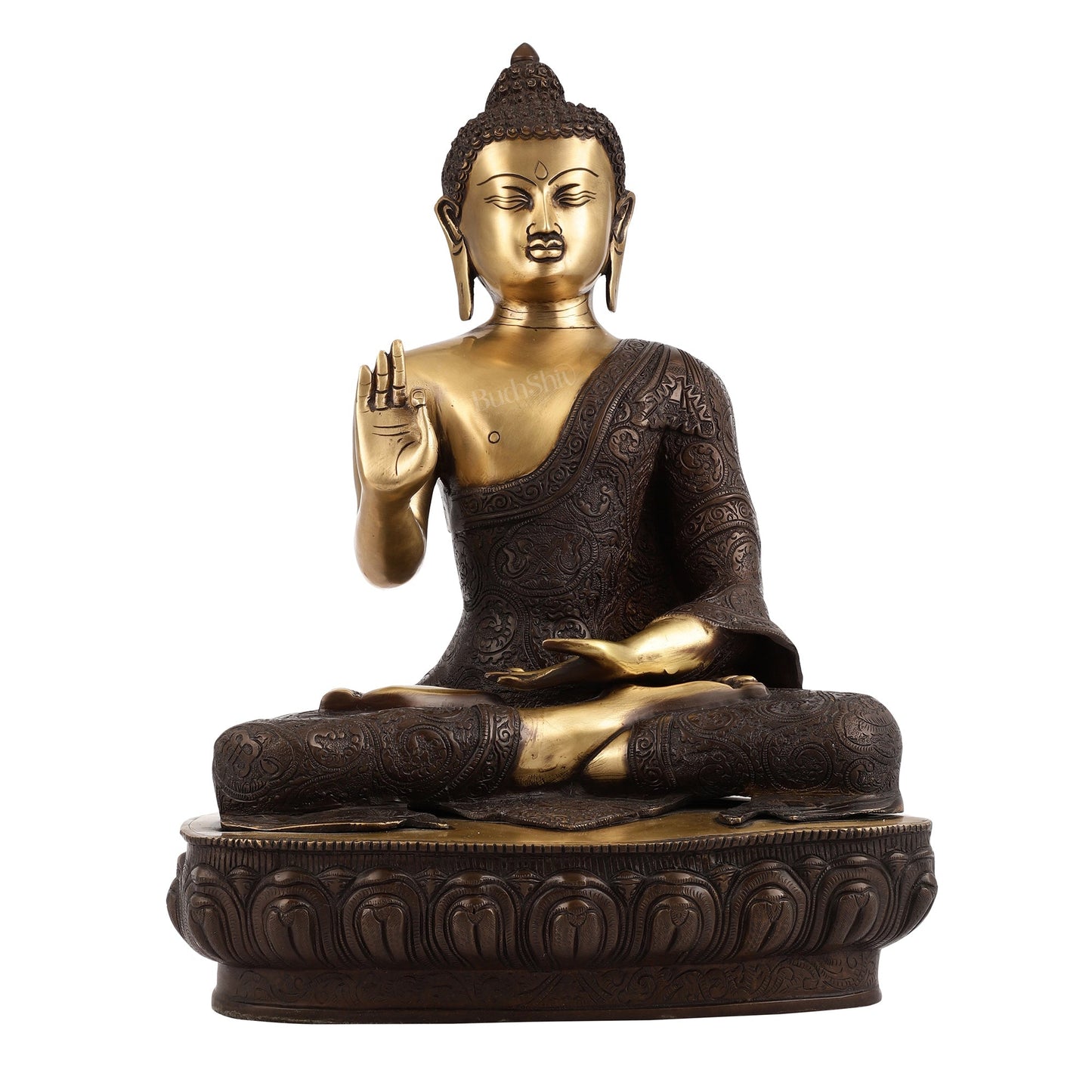 Superfine Brass Buddha Statue | Abhaya Mudra | 21 inch