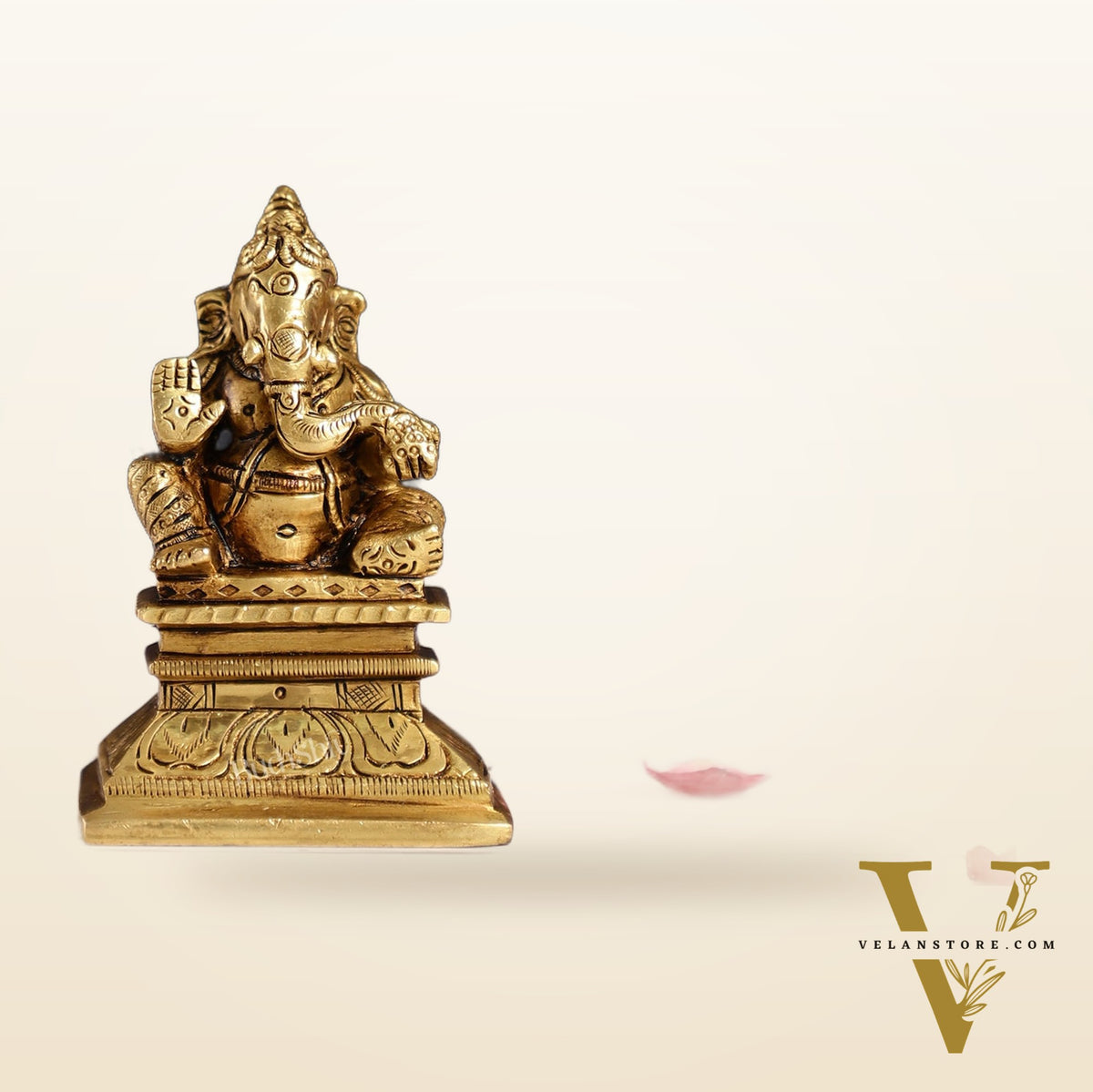 Superfine Brass Chola Ganesh Idol | Height 4 inch