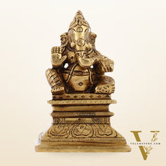 Superfine Brass Chola Ganesh Idol | Height 4 inch