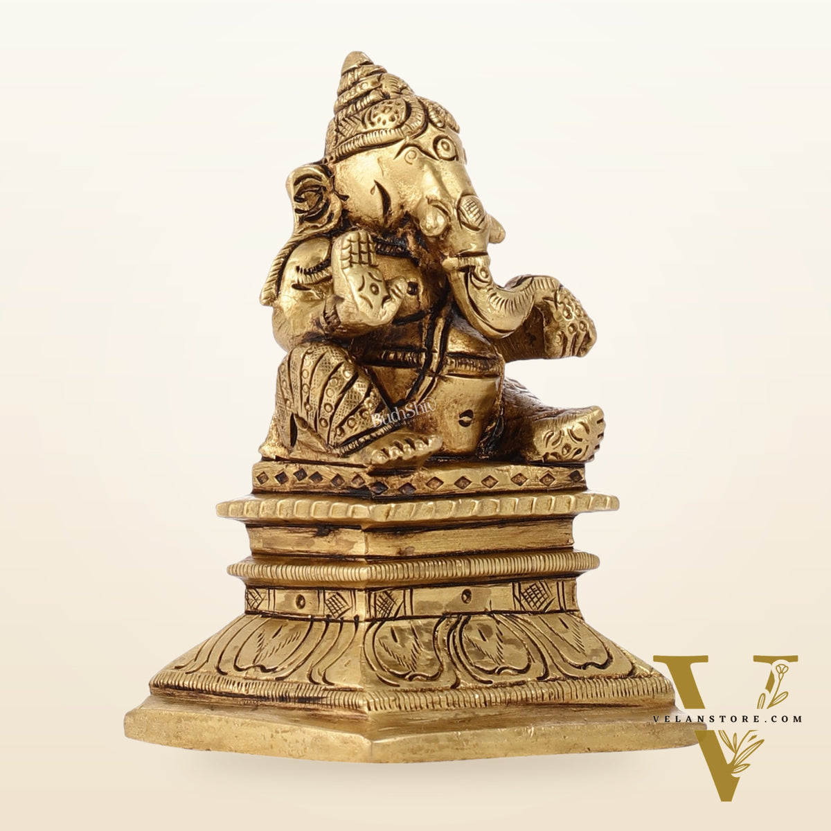 Superfine Brass Chola Ganesh Idol | Height 4 inch