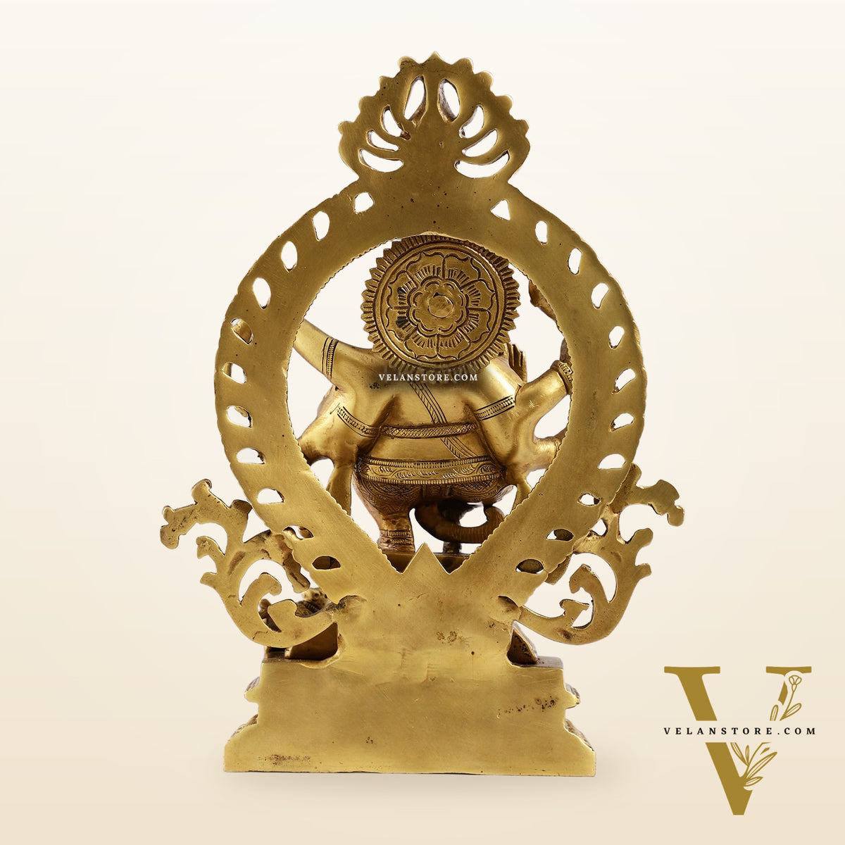 Superfine Brass Dancing Ganesha with Six Arms Idol Statue Murti 11 inch