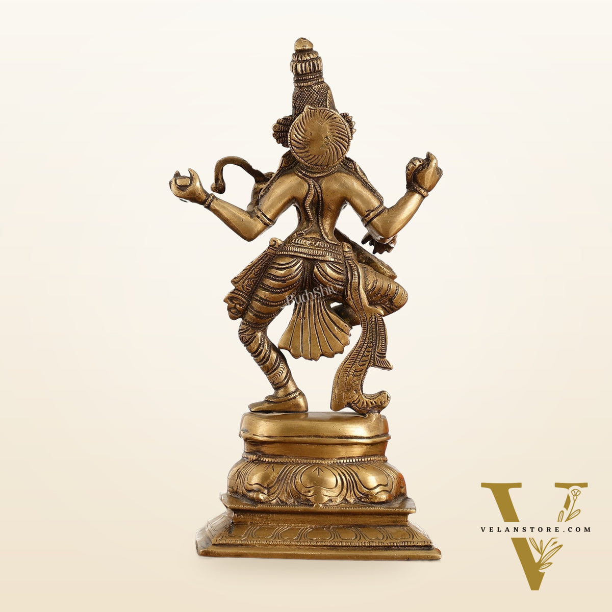 Superfine Brass Dancing Goddess Saraswati Idol - 12 Inch