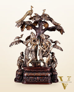 Superfine Brass dancing Radha Krishna Idol 24 inch dual tone