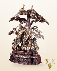 Superfine Brass dancing Radha Krishna Idol 24 inch dual tone
