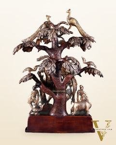 Superfine Brass dancing Radha Krishna Idol 24 inch dual tone