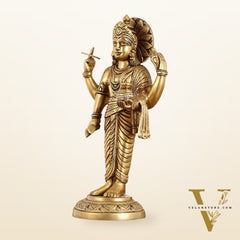 Superfine Brass Dhanvantari Statue - 12.5 Inch
