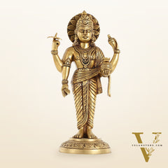 Superfine Brass Dhanvantari Statue - 12.5 Inch