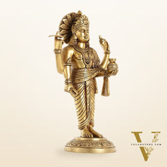 Superfine Brass Dhanvantari Statue - 12.5 Inch
