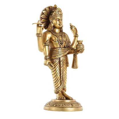 Superfine Brass Dhanvantari Statue - 12.5 Inch