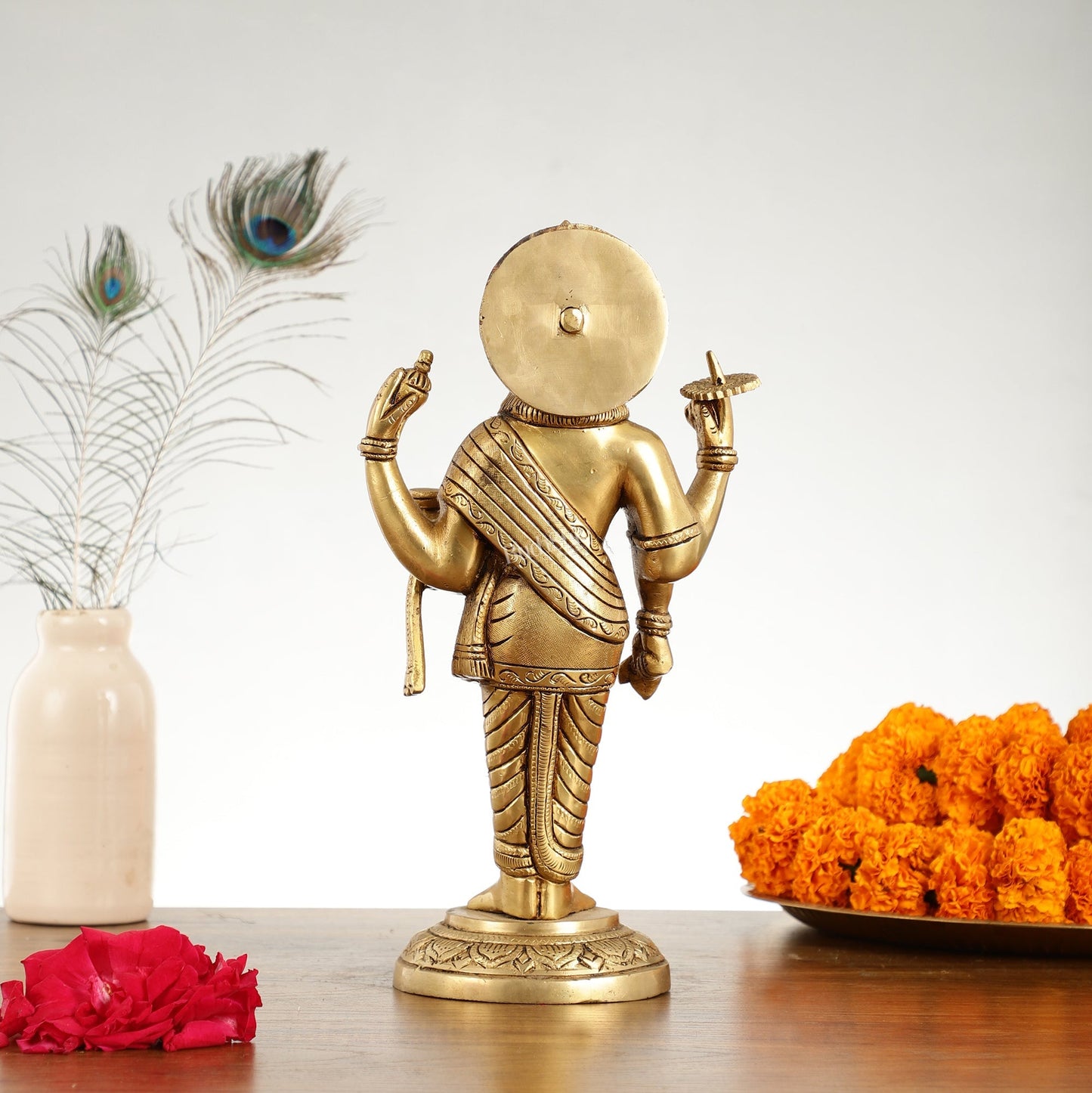 Superfine Brass Dhanvantari Statue - 12.5 Inch