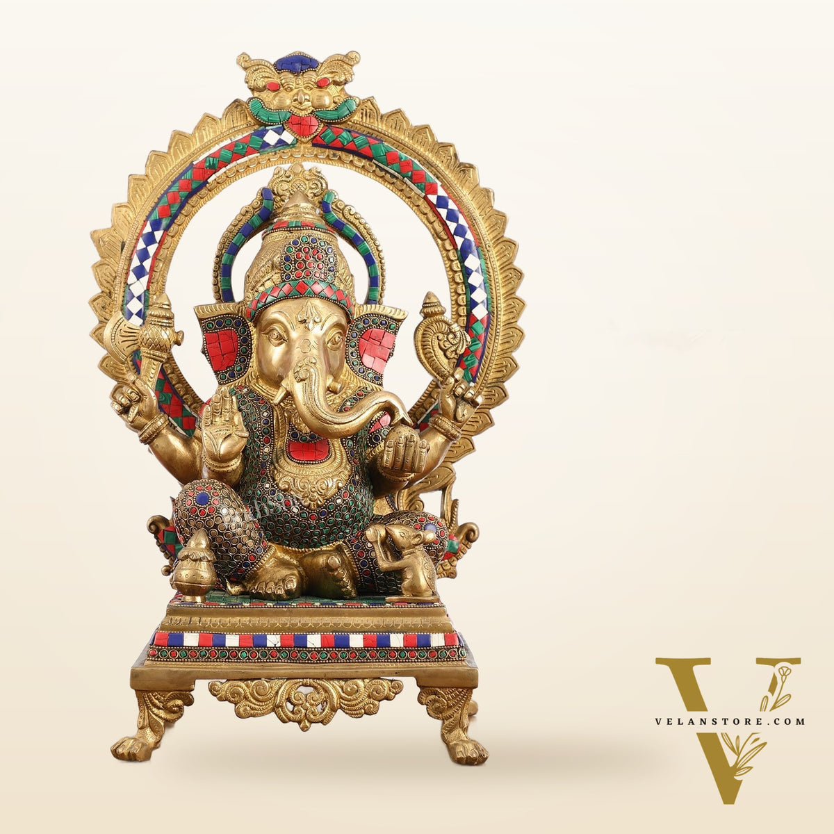 Superfine Brass Ganapathi Statue - 20x13x10 Inch