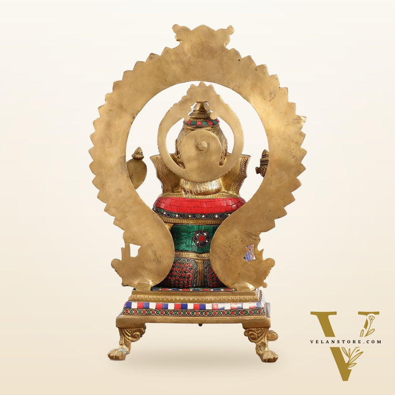 Superfine Brass Ganapathi Statue - 20x13x10 Inch