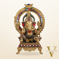 Superfine Brass Ganapathi Statue - 20x13x10 Inch