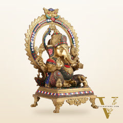 Superfine Brass Ganapathi Statue - 20x13x10 Inch