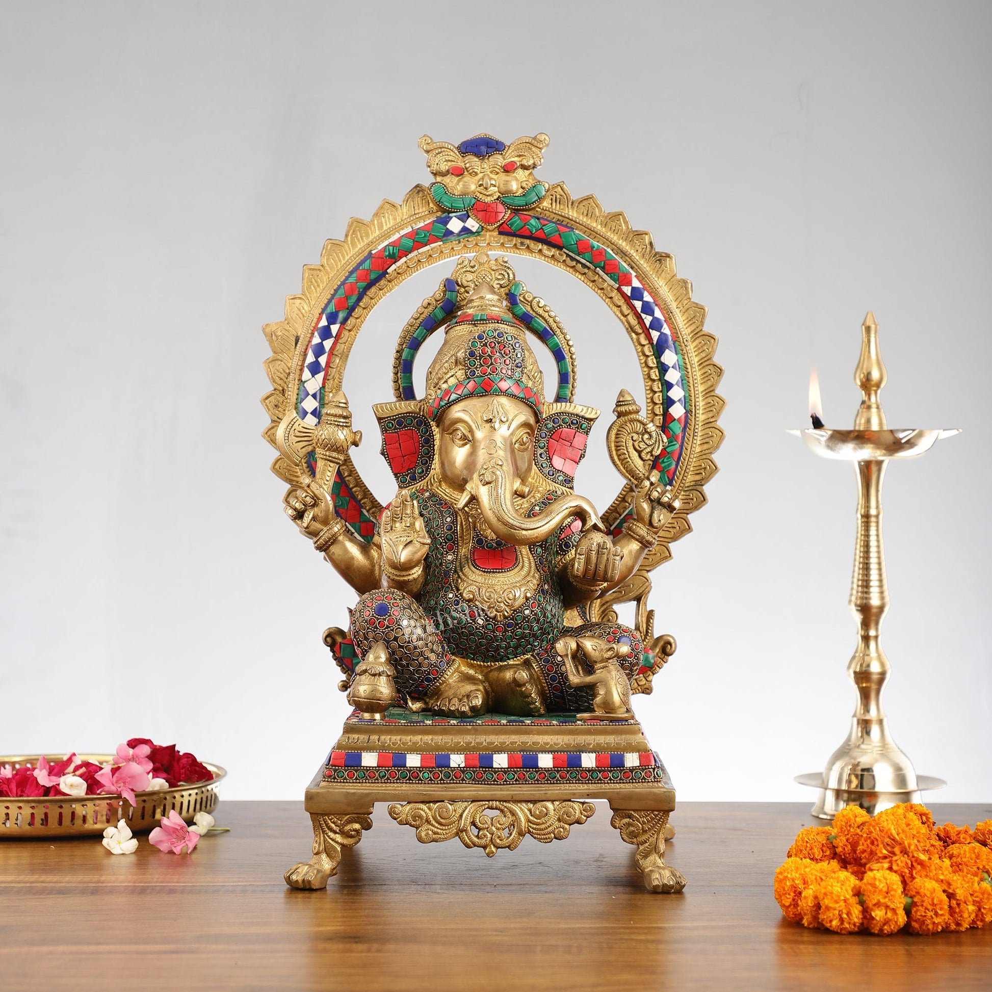 Superfine Brass Ganapathi Statue - 20x13x10 Inch