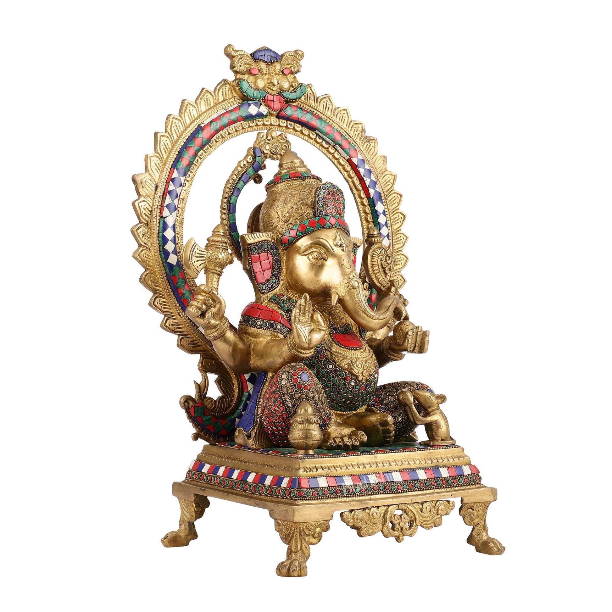 Superfine Brass Ganapathi Statue - 20x13x10 Inch