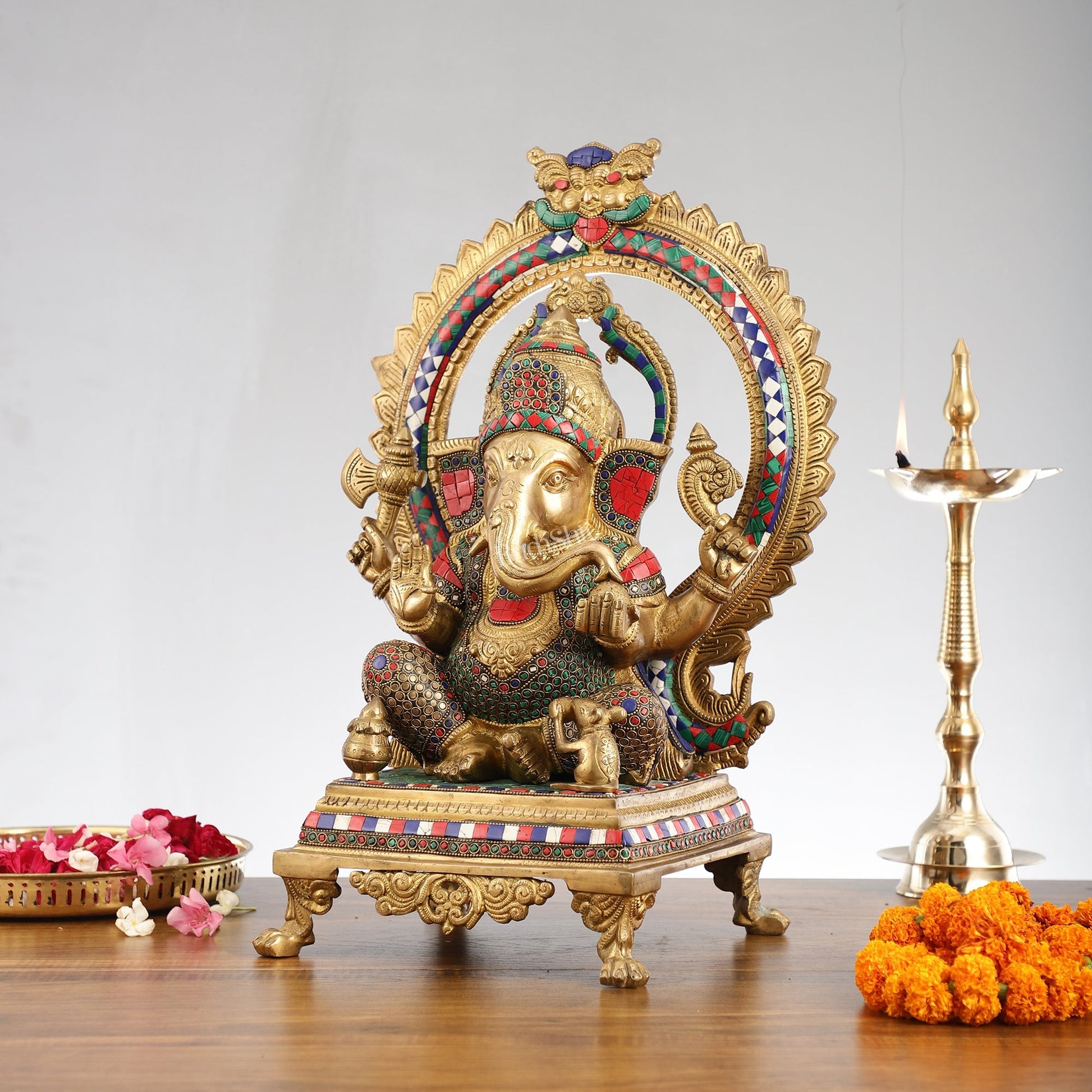 Superfine Brass Ganapathi Statue - 20x13x10 Inch