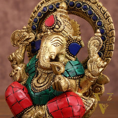 Superfine Brass Ganesh Lakshmi Idol Pair | 5.5-inch, 3 kg