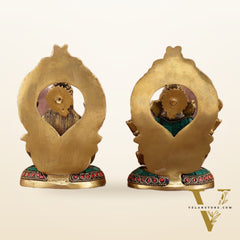 Superfine Brass Ganesh Lakshmi Idol Pair | 5.5-inch, 3 kg