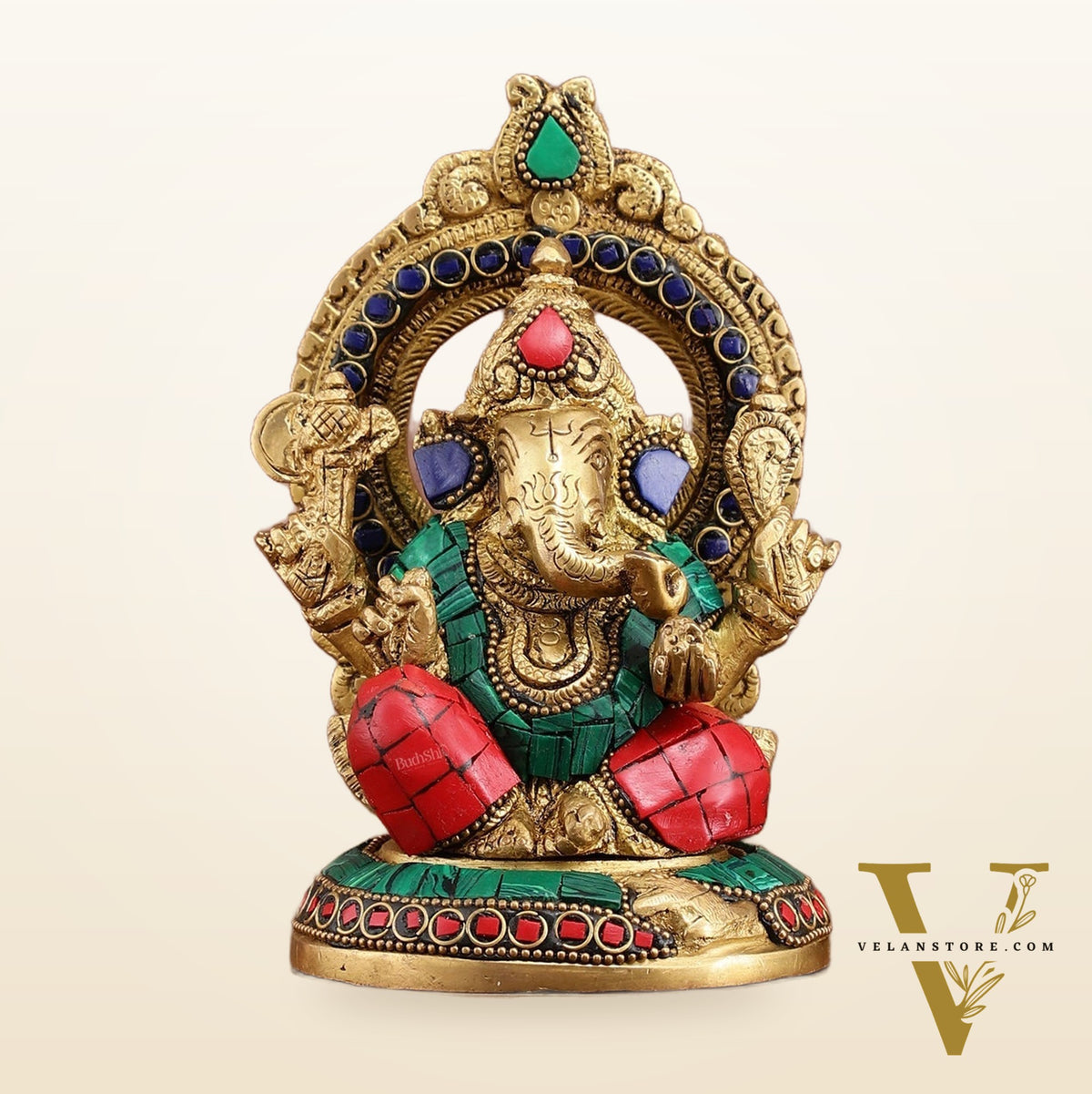Superfine Brass Ganesh Lakshmi Idol Pair | 5.5-inch, 3 kg