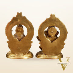 Superfine Brass Ganesh Lakshmi Idol Pair | 5.5 Inch Height