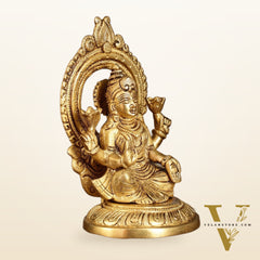 Superfine Brass Ganesh Lakshmi Idol Pair | 5.5 Inch Height