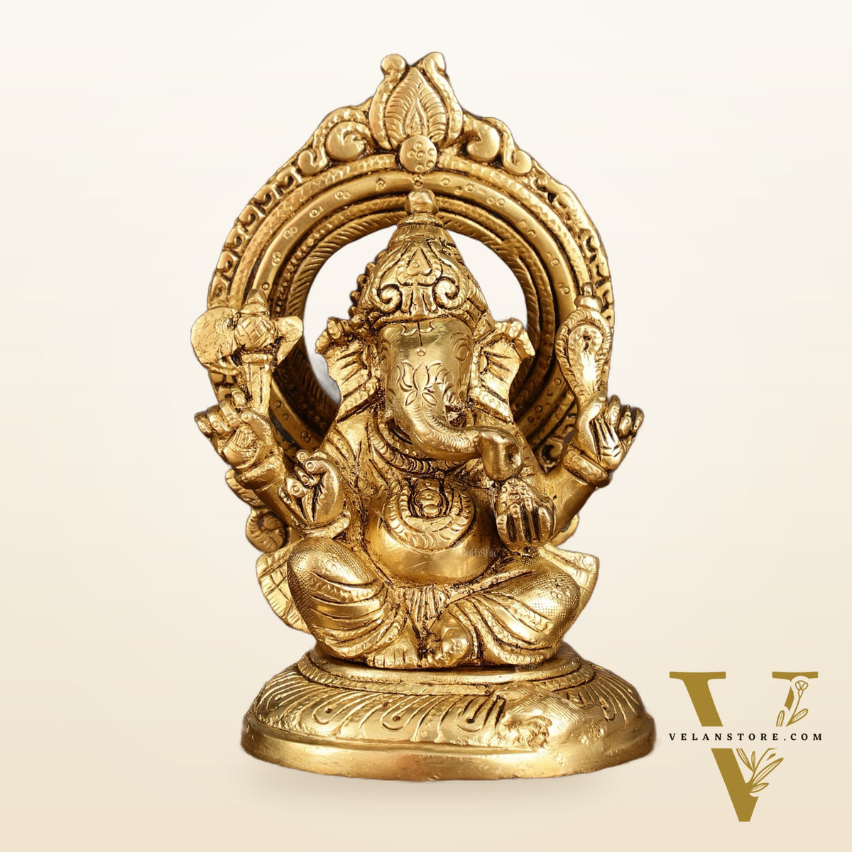 Superfine Brass Ganesh Lakshmi Idol Pair | 5.5 Inch Height