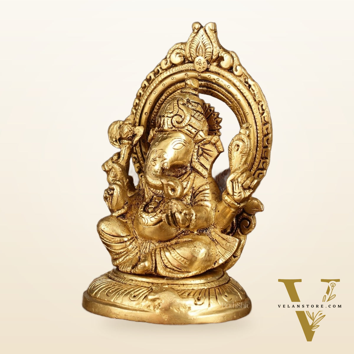 Superfine Brass Ganesh Lakshmi Idol Pair | 5.5 Inch Height
