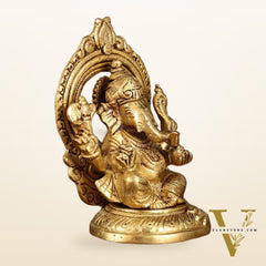 Superfine Brass Ganesh Lakshmi Idol Pair | 5.5 Inch Height