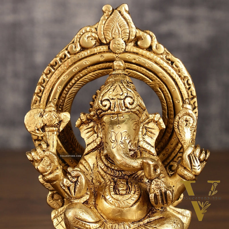Superfine Brass Ganesh Lakshmi Idol Pair | 5.5 Inch Height