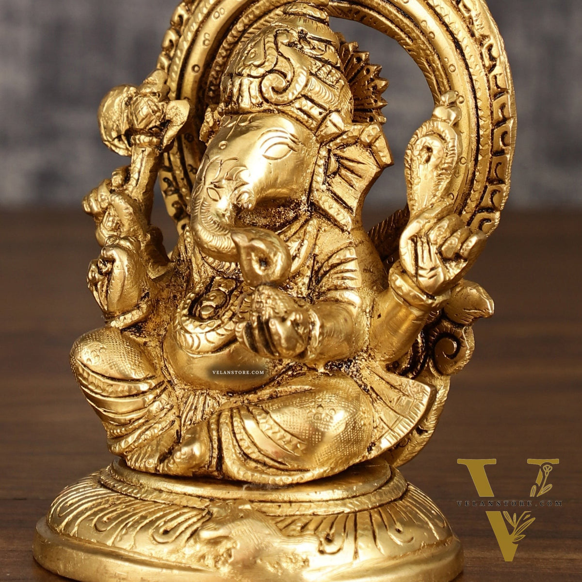 Superfine Brass Ganesh Lakshmi Idol Pair | 5.5 Inch Height