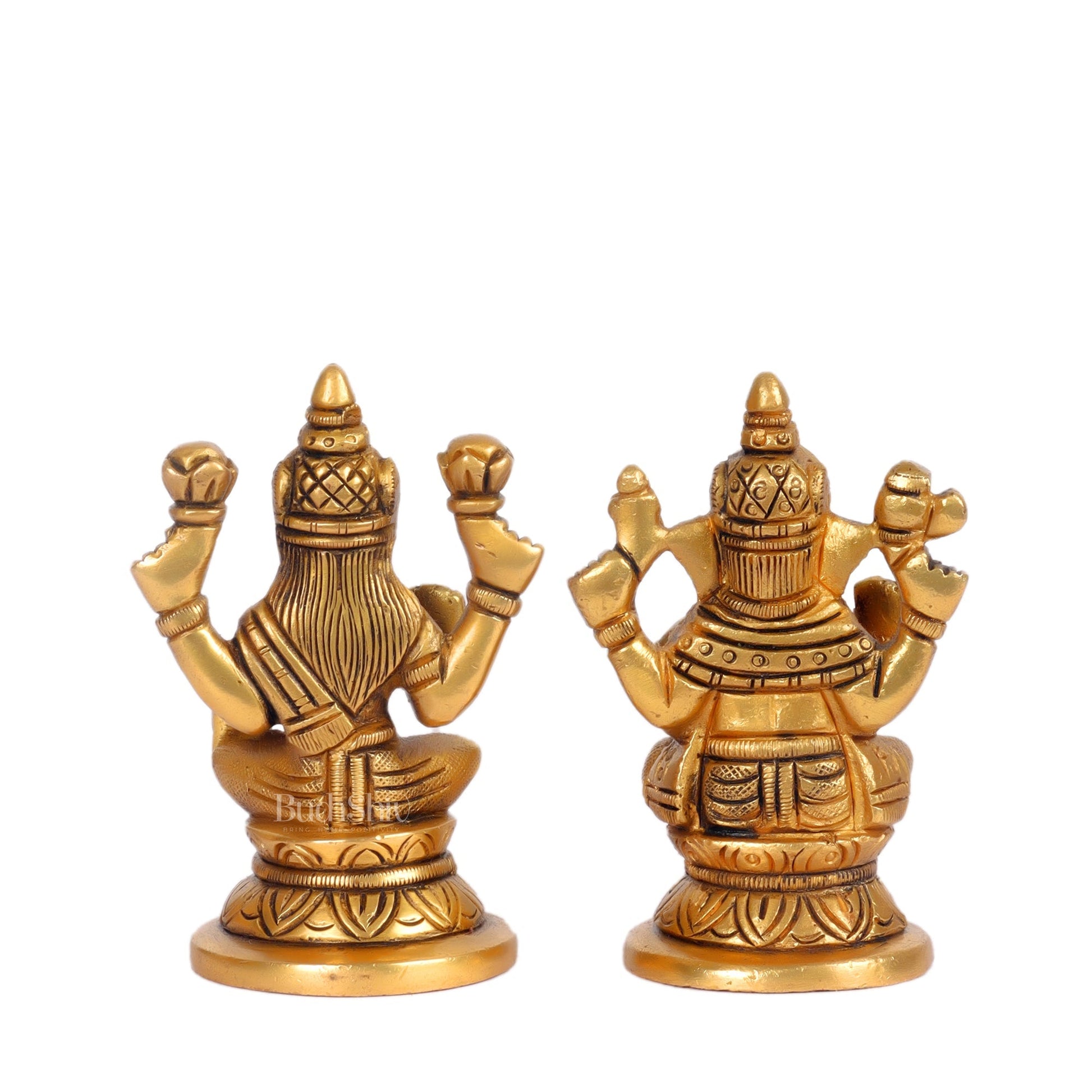 Superfine Brass Ganesha and Lakshmi Idols for Home Temples