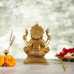Superfine Brass Ganesha Idol - 7 Inch