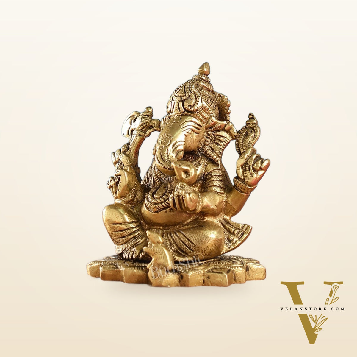 Superfine Brass Ganesha Idol | Height 4 inch