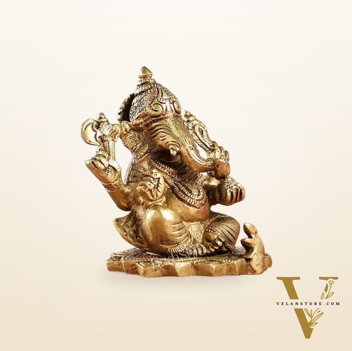 Superfine Brass Ganesha Idol | Height 4 inch