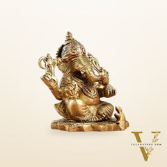 Superfine Brass Ganesha Idol | Height 4 inch