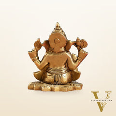 Superfine Brass Ganesha Idol | Height 4 inch