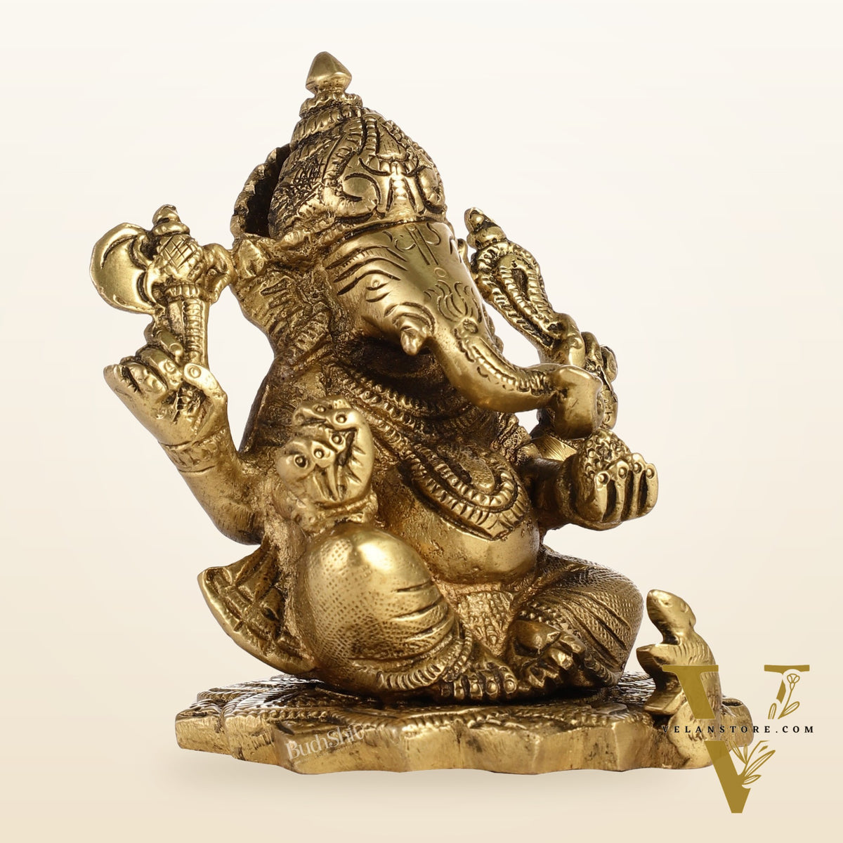 Superfine Brass Ganesha Idol | Height 4 inch