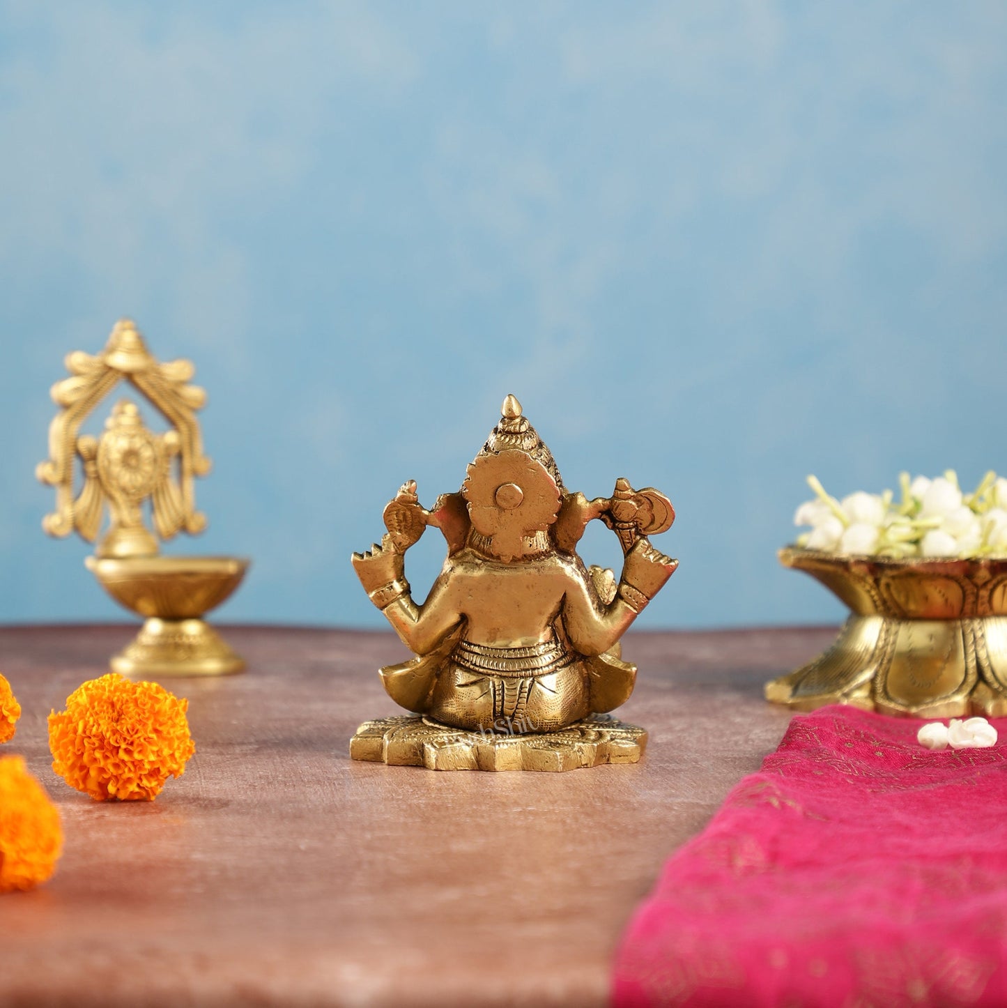 Superfine Brass Ganesha Idol | Height 4 inch