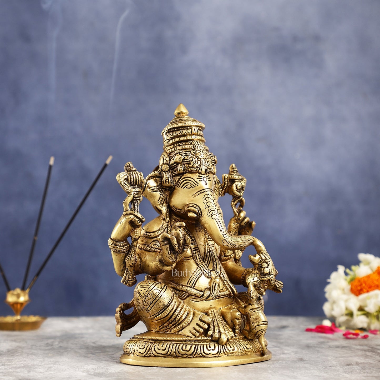 Superfine Brass Ganesha Idol Statue Murti - 11 inch
