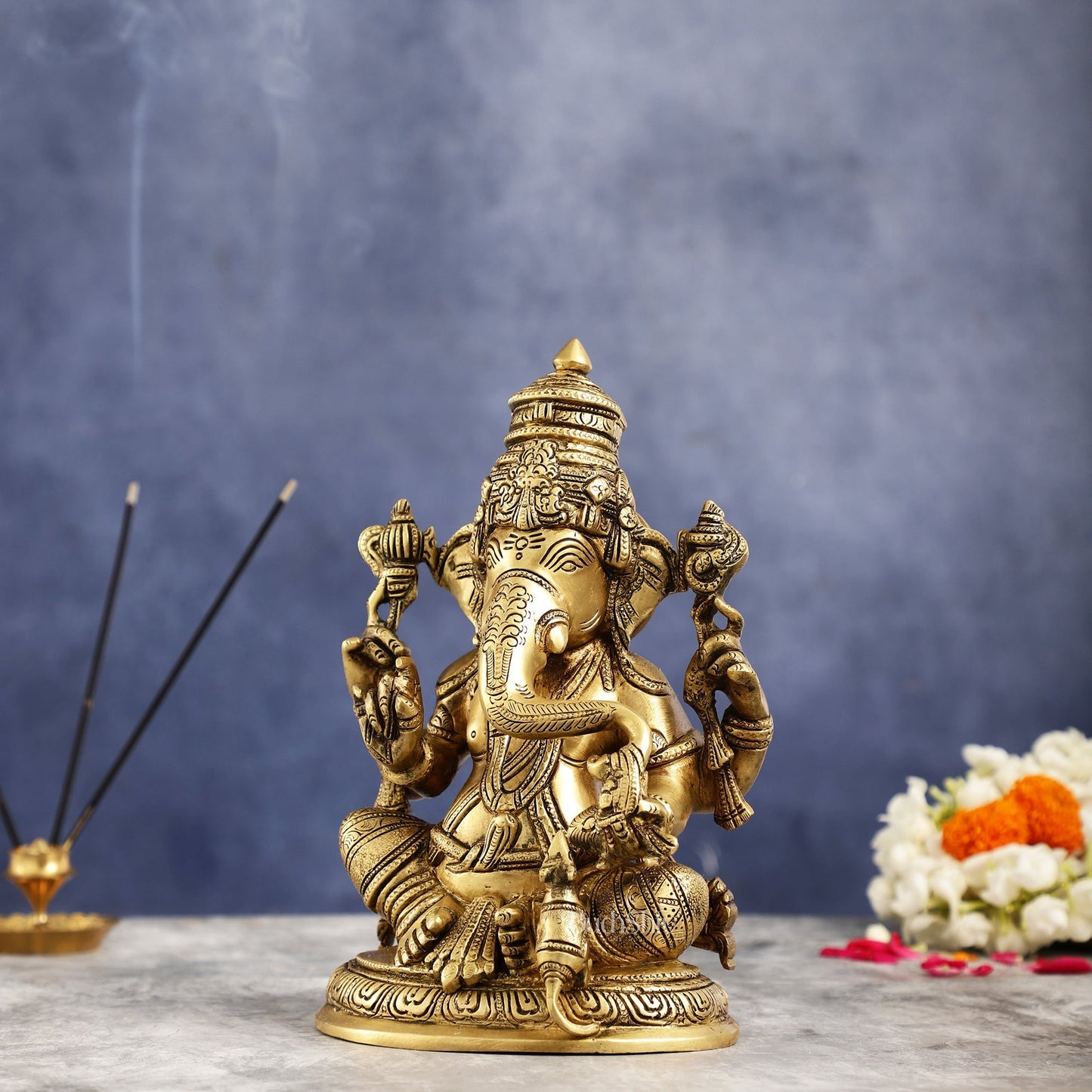 Superfine Brass Ganesha Idol Statue Murti - 11 inch