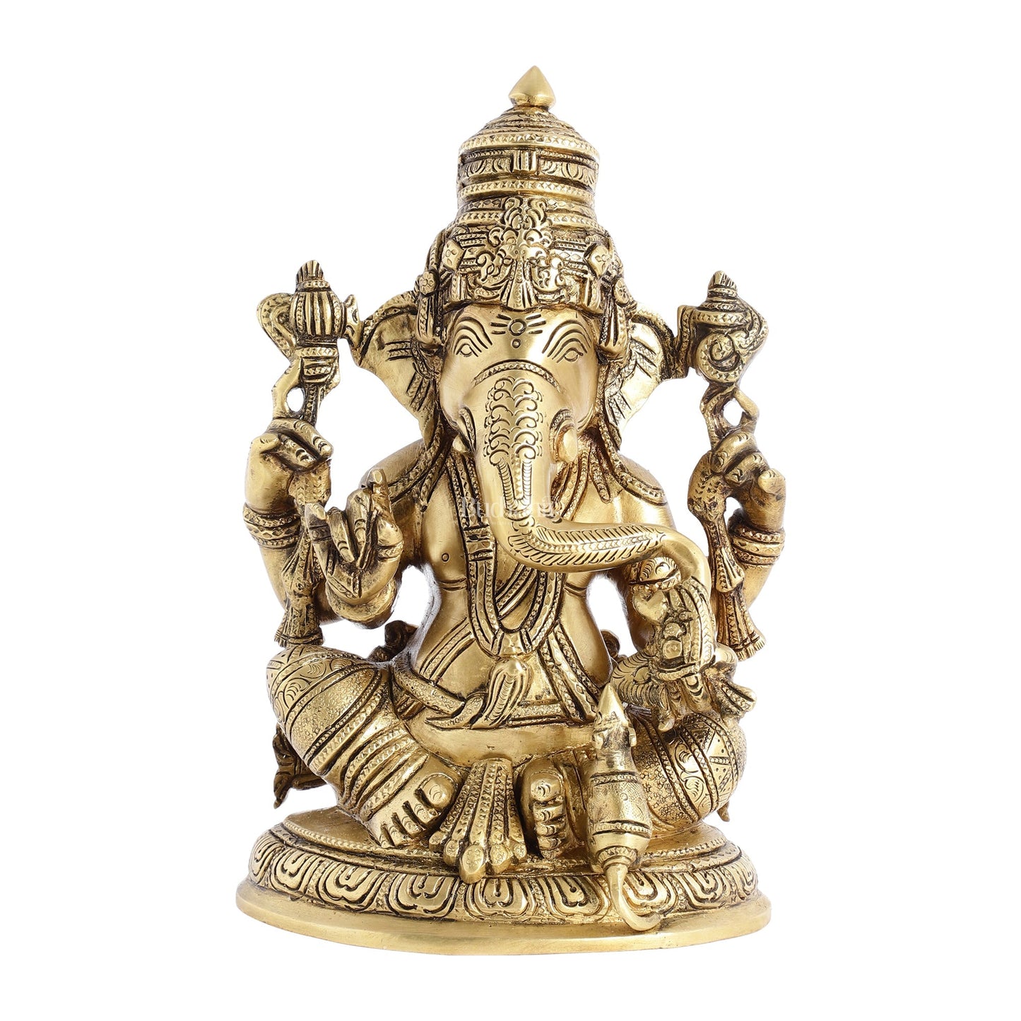 Superfine Brass Ganesha Idol Statue Murti - 11 inch