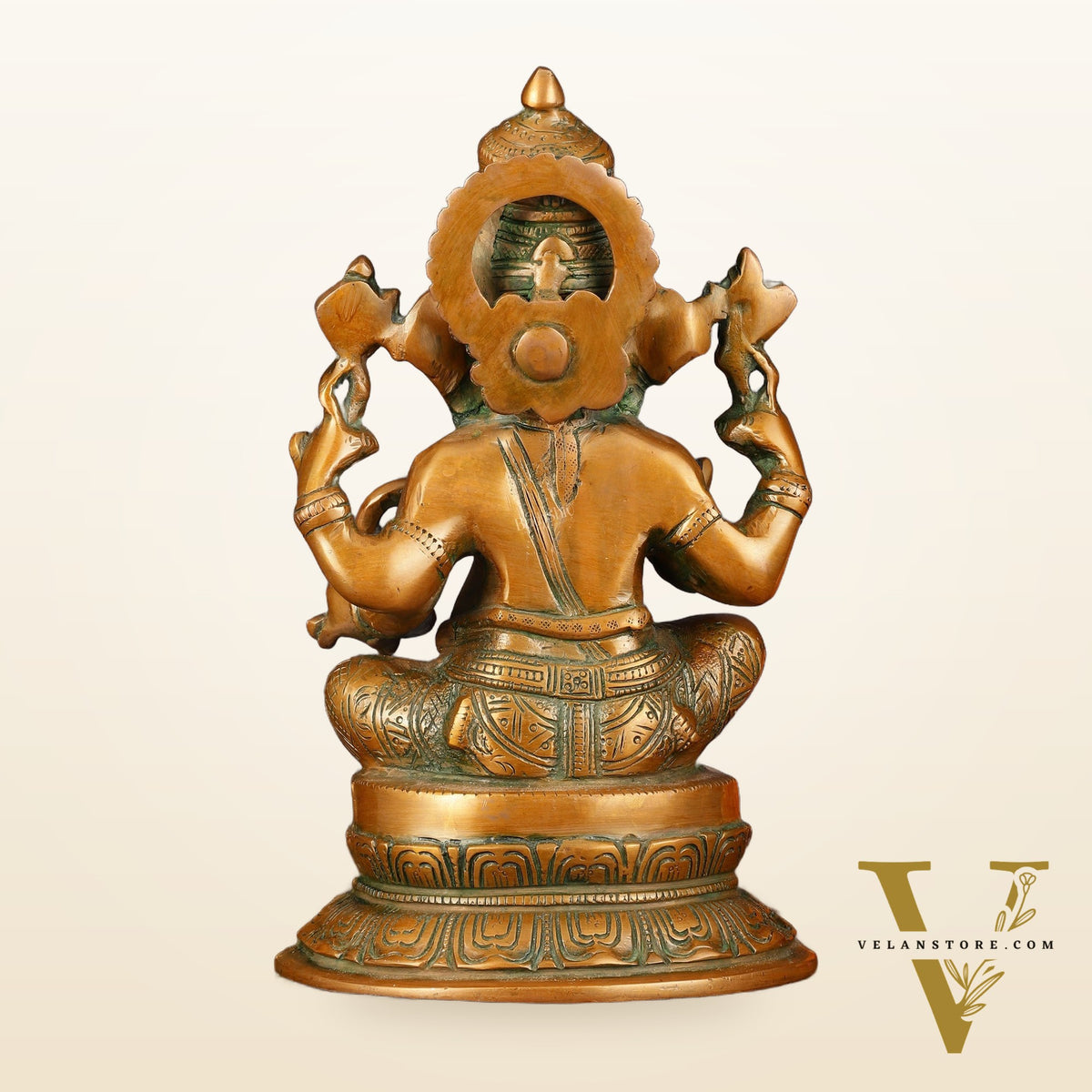Superfine Brass Ganesha Idol Statue Murti - 12" Antique Bronze Finish