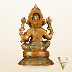 Superfine Brass Ganesha Idol Statue Murti - 12" Antique Bronze Finish