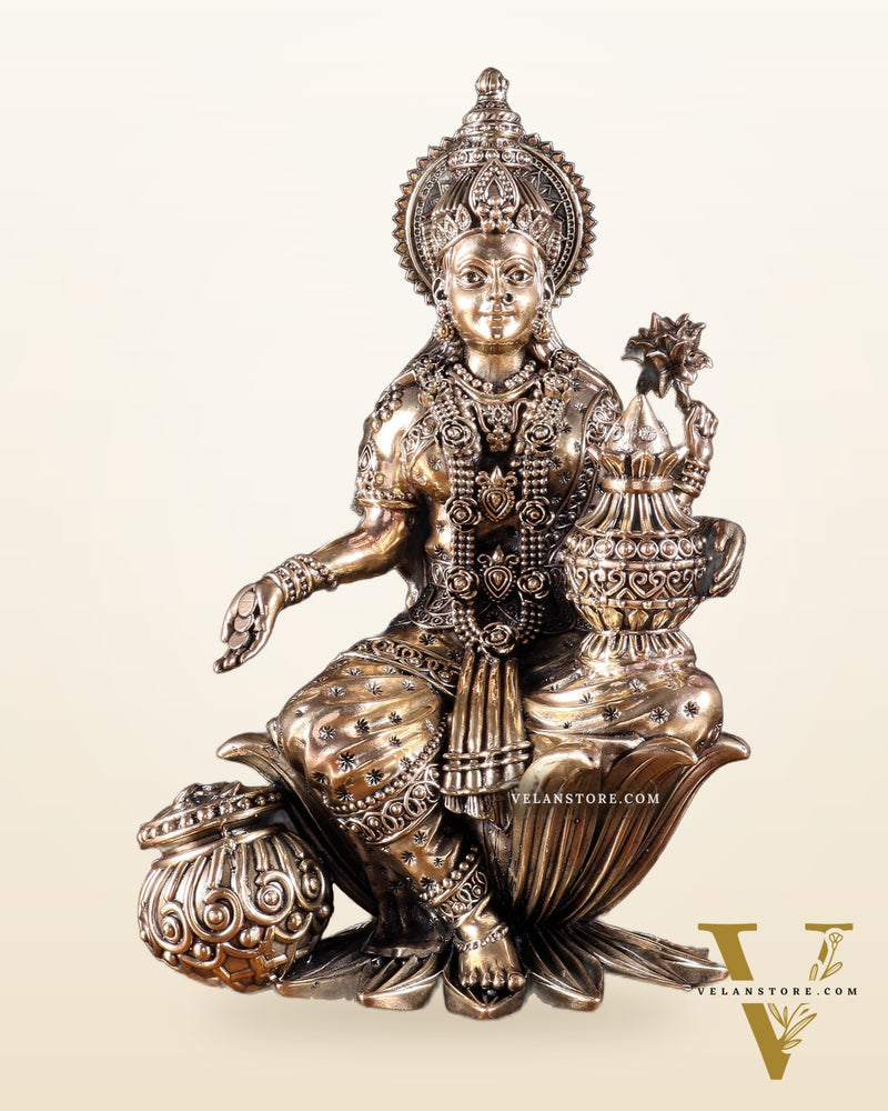 Superfine Brass Ganesha Lakshmi Idol Set – 10 Inch