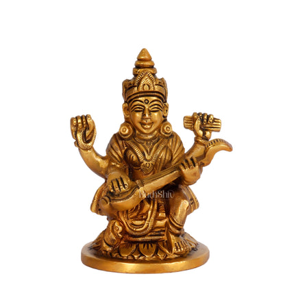 Superfine Brass Ganesha, Lakshmi, Saraswati Idols 3.5 "