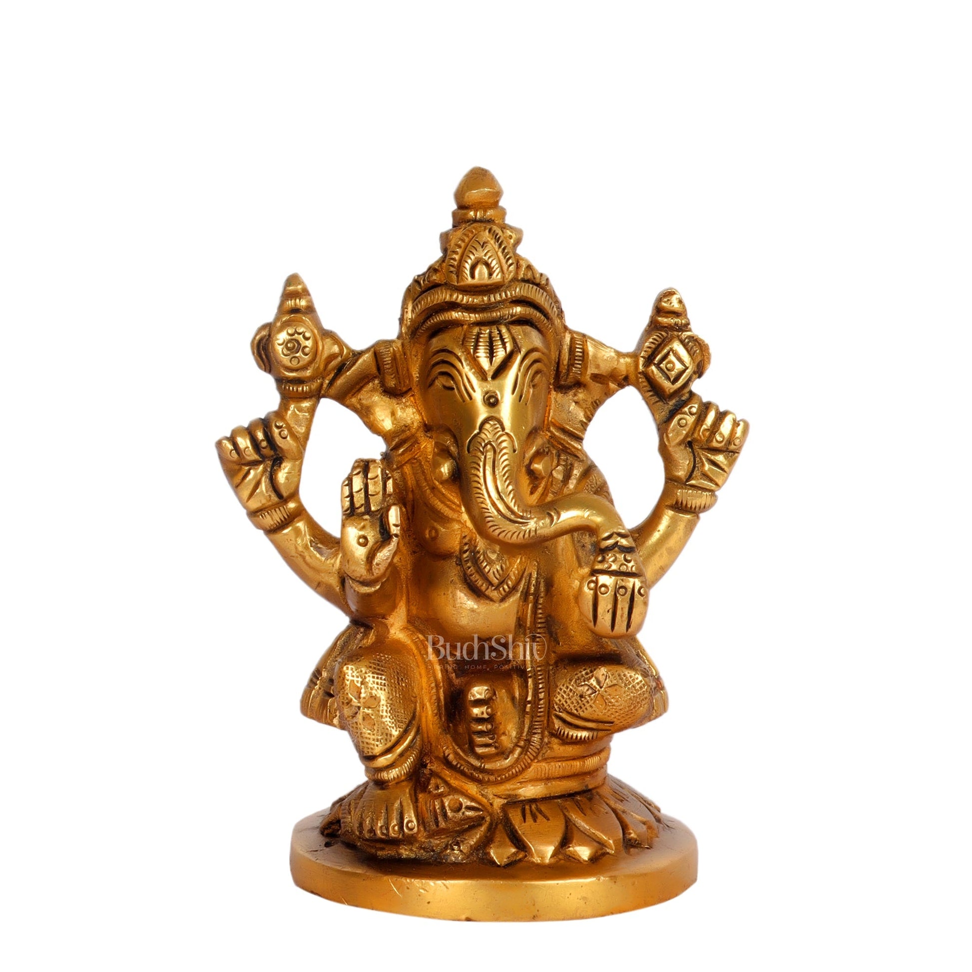 Superfine Brass Ganesha, Lakshmi, Saraswati Idols 3.5 "